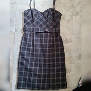 Nanette Lepore Strapless Bustier Plaid Dress